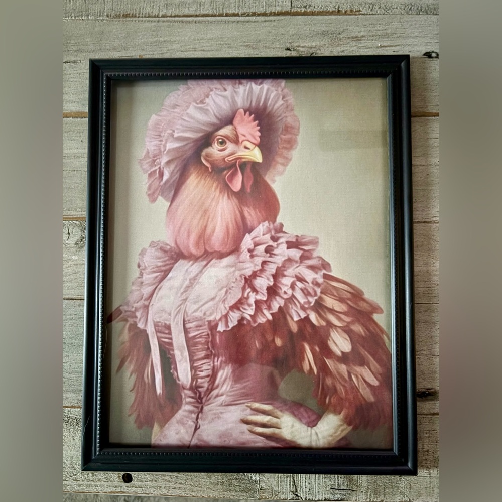 Vintage Style Chicken Framed 8x10 Portrait